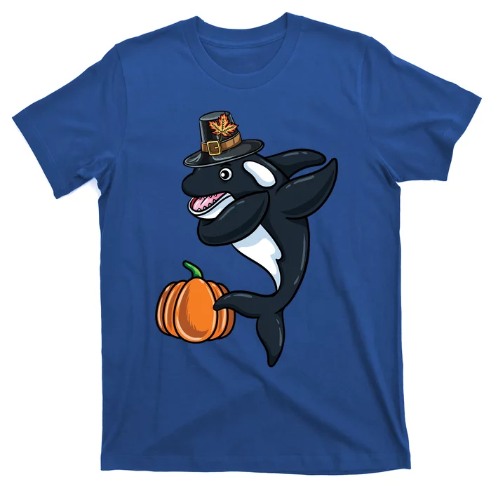 Dabbing Pilgrim Orca Thanksgiving Cute Gift T-Shirt