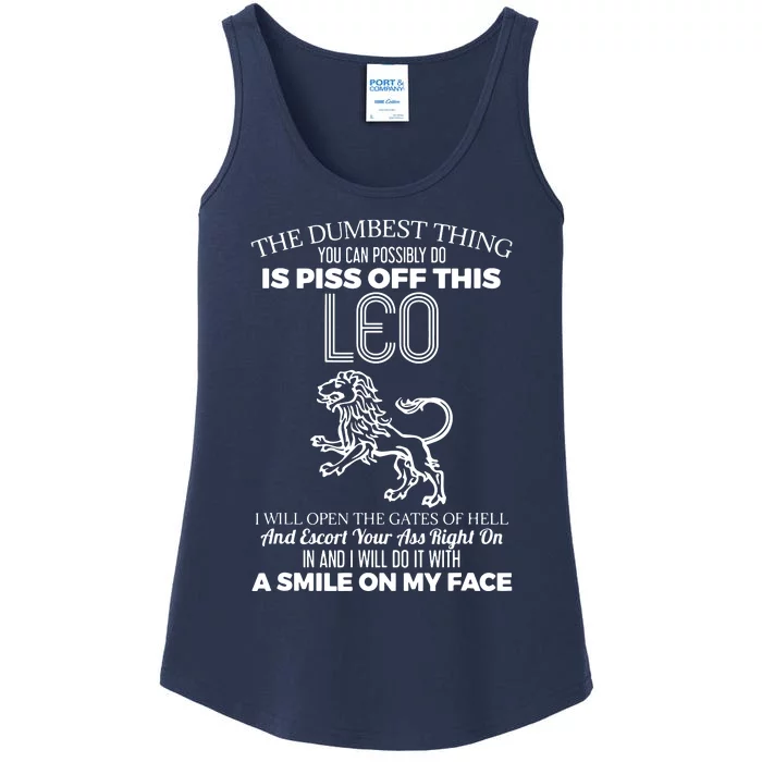 Dont Piss Off Leo Horoscope Zodiac Astrology Ladies Essential Tank