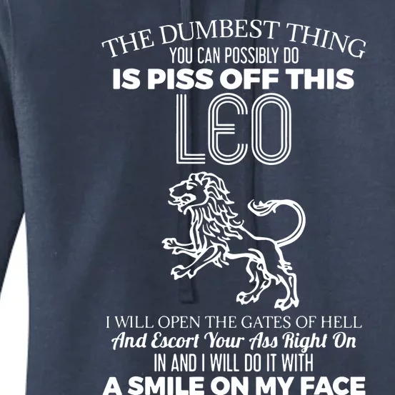 Dont Piss Off Leo Horoscope Zodiac Astrology Women's Pullover Hoodie