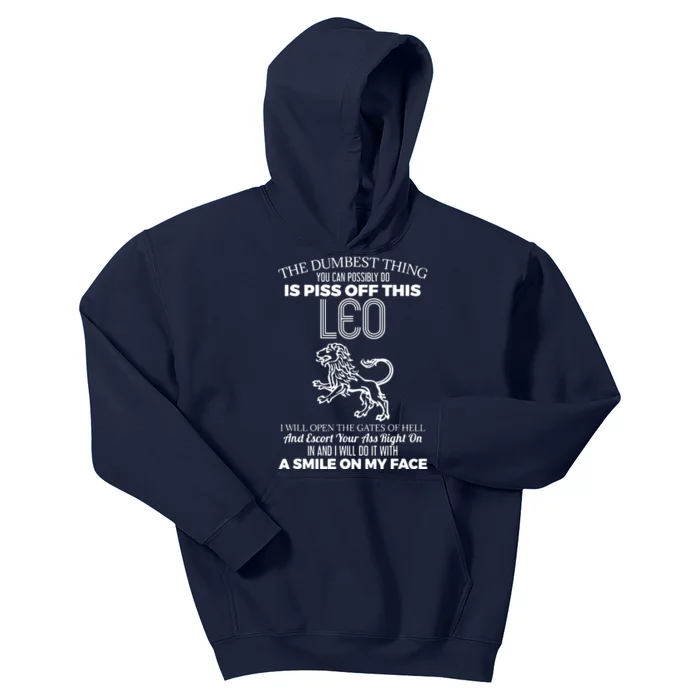 Dont Piss Off Leo Horoscope Zodiac Astrology Kids Hoodie