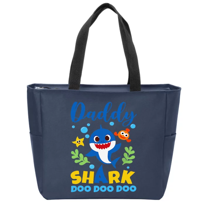 Daddy Papa Of The Shark Birthday Family Matching Birthday Zip Tote Bag