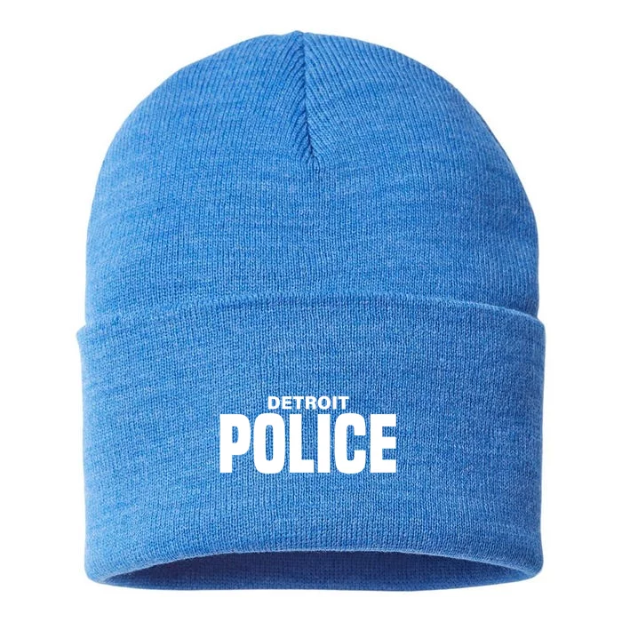 Detroit Police Officer Michigan Policeman Uniform Duty Cool Gift Sustainable Knit Beanie