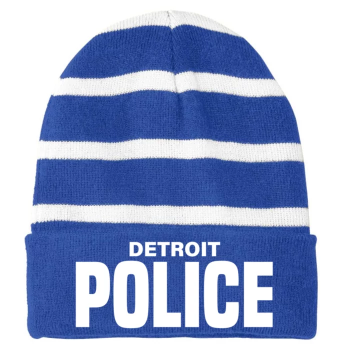 Detroit Police Officer Michigan Policeman Uniform Duty Cool Gift Striped Beanie with Solid Band