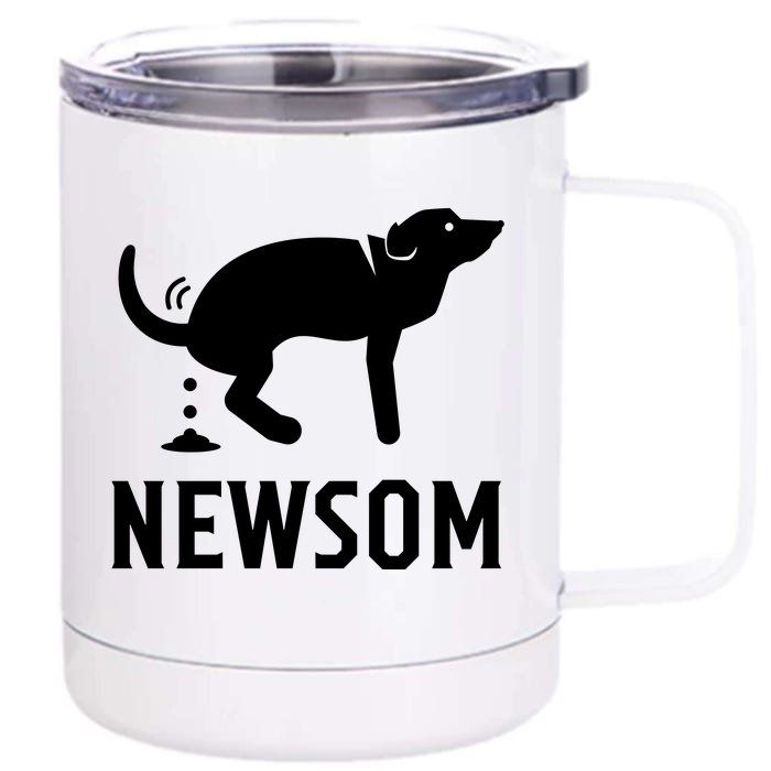 Dog Pooping On Gavin Newsom. Recall Gavin Newsom Front & Back 12oz Stainless Steel Tumbler Cup