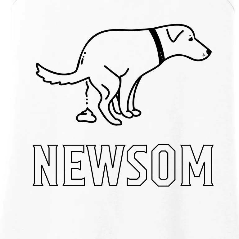 Dog Pooping On Gavin Newsom. Ladies Essential Tank