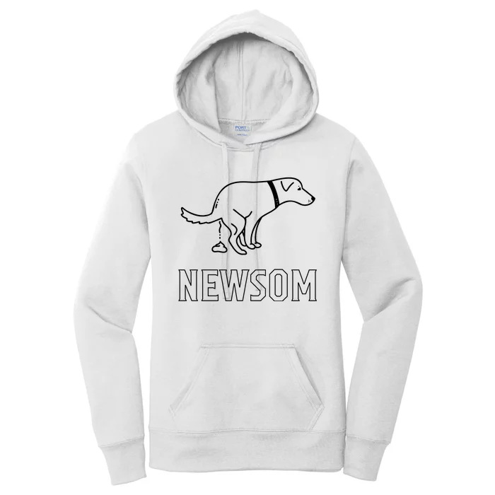 Dog Pooping On Gavin Newsom. Women's Pullover Hoodie