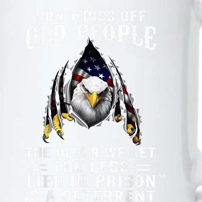 Don't Piss Off Old People The Older We Get Eagle & US Flag Black Color Changing Mug