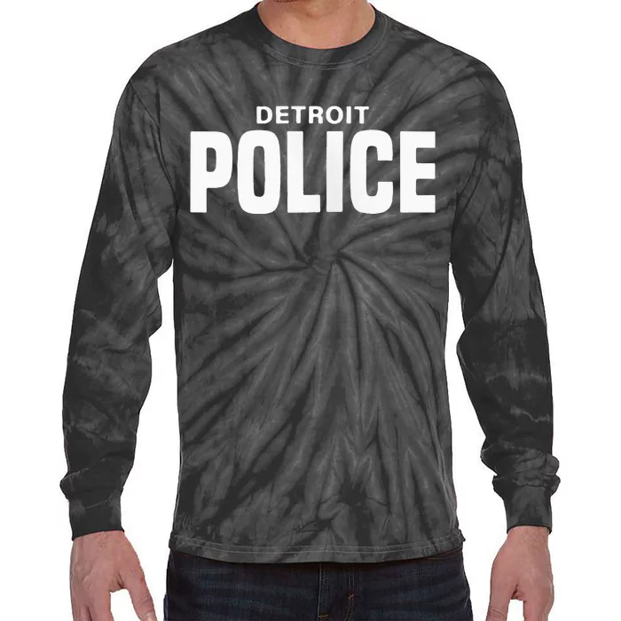 Detroit Police Officer Michigan Policeman Uniform Duty Tie-Dye Long Sleeve Shirt