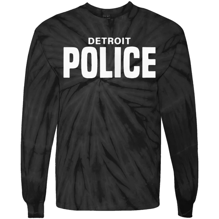 Detroit Police Officer Michigan Policeman Uniform Duty Tie-Dye Long Sleeve Shirt