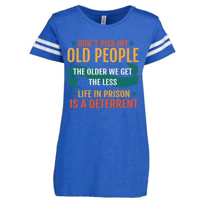 Dont Piss Off Old People Enza Ladies Jersey Football T-Shirt