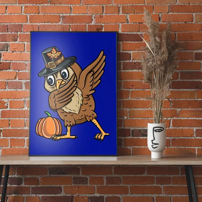 Dabbing Pilgrim Owl Thanksgiving Cool Gift Poster