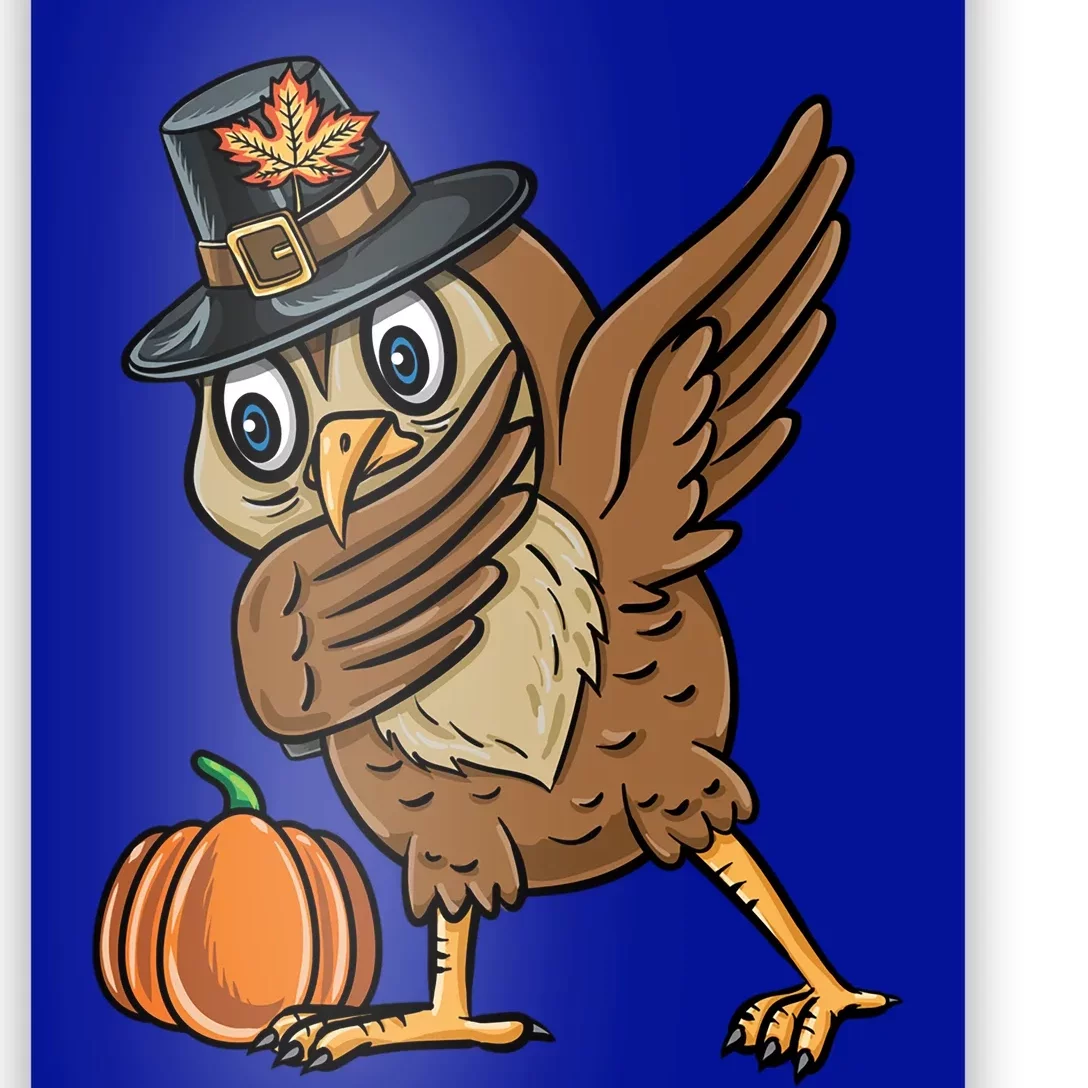 Dabbing Pilgrim Owl Thanksgiving Cool Gift Poster