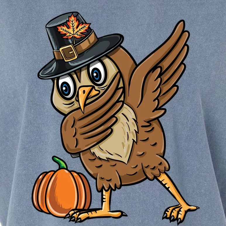 Dabbing Pilgrim Owl Thanksgiving Cool Gift Garment-Dyed Women's Muscle Tee