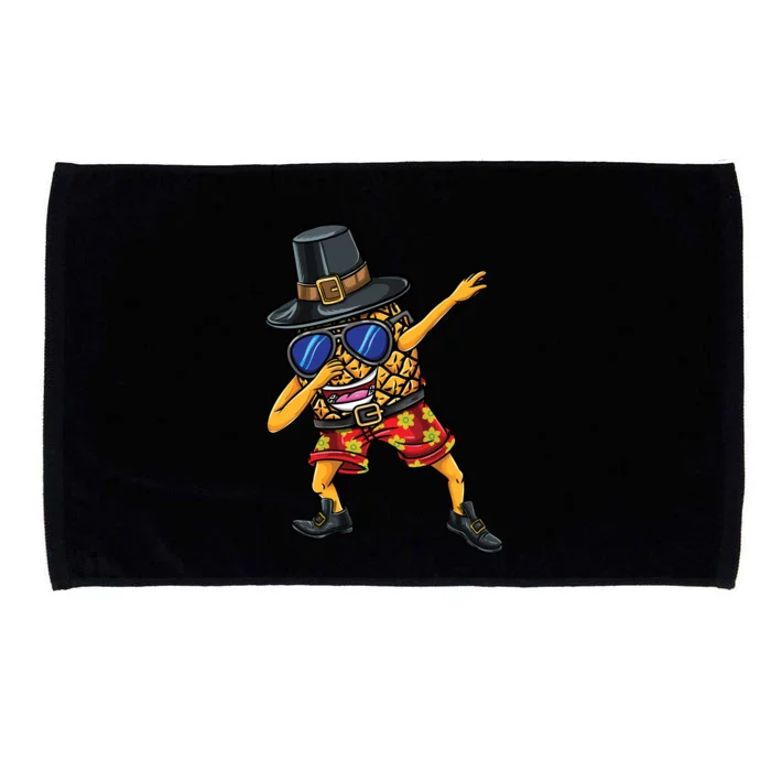 Dabbing Pilgrim Pineapple Thanksgiving Funny Gift Microfiber Hand Towel