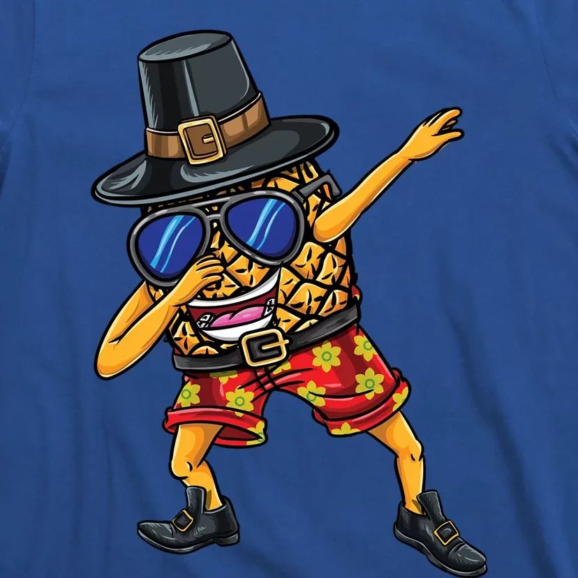 Dabbing Pilgrim Pineapple Thanksgiving Funny Gift T-Shirt