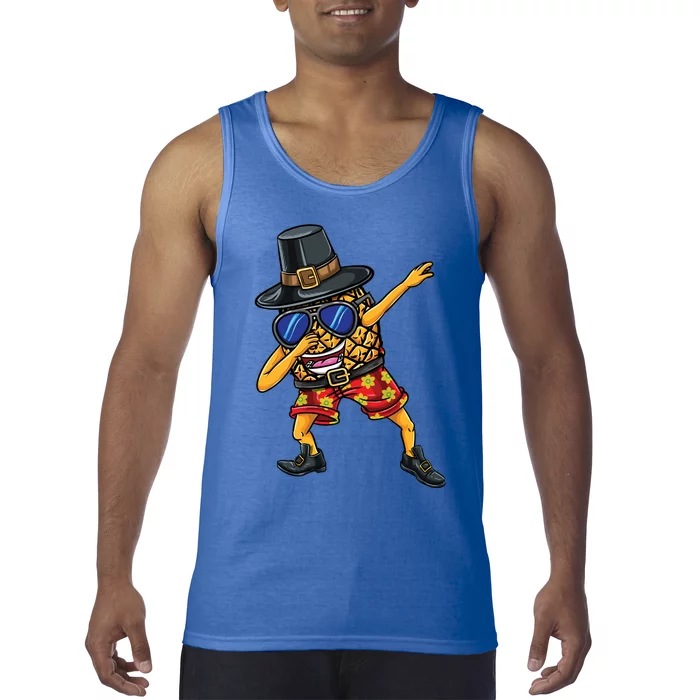 Dabbing Pilgrim Pineapple Thanksgiving Funny Gift Tank Top