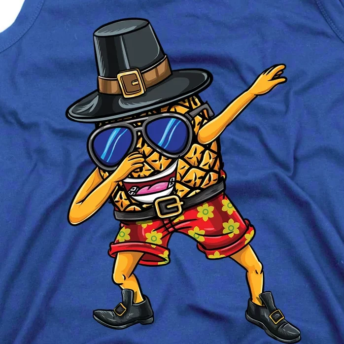 Dabbing Pilgrim Pineapple Thanksgiving Funny Gift Tank Top