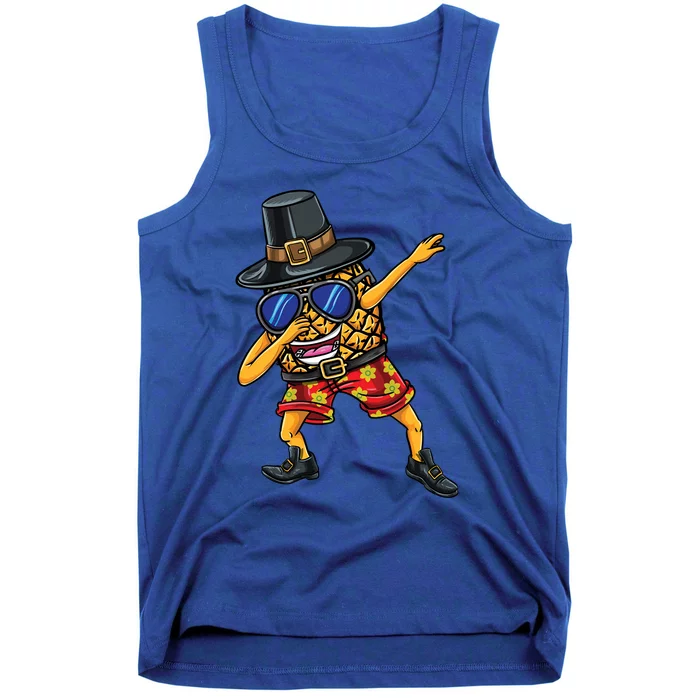 Dabbing Pilgrim Pineapple Thanksgiving Funny Gift Tank Top