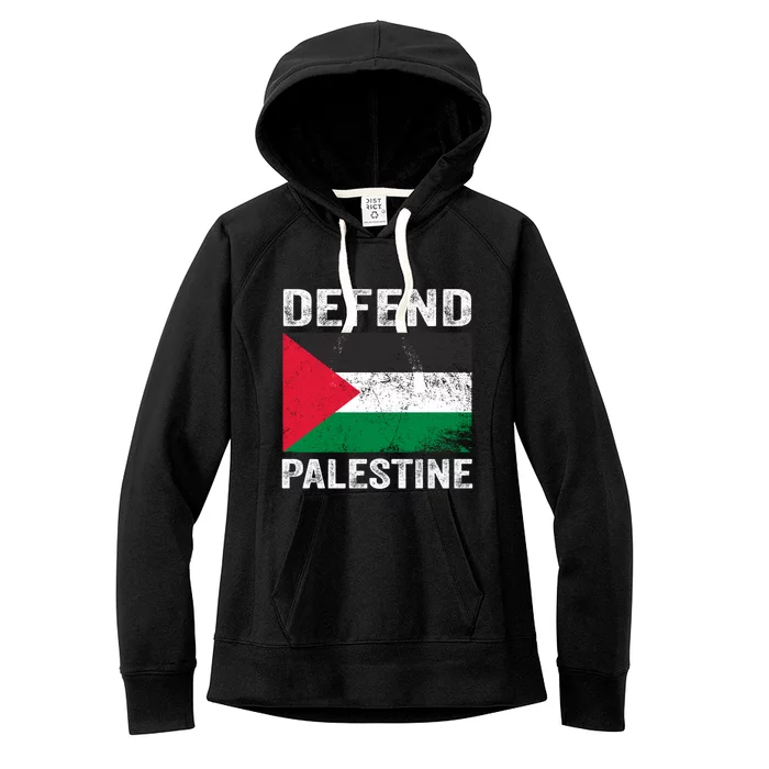 Defend Palestine Palestinians Flag Support Palestine Vintage Great Gift Women's Fleece Hoodie