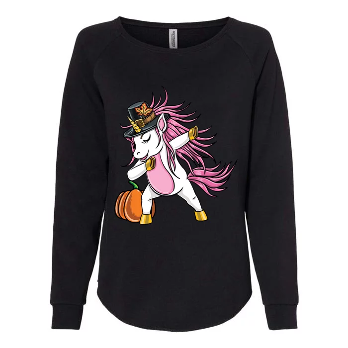 Dabbing Pilgrim Pink Unicorn Thanksgiving Gift Womens California Wash Sweatshirt