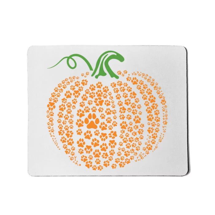 Dog Paw Print Pumpkin Autumn Fall Animal Lover Halloween Mousepad