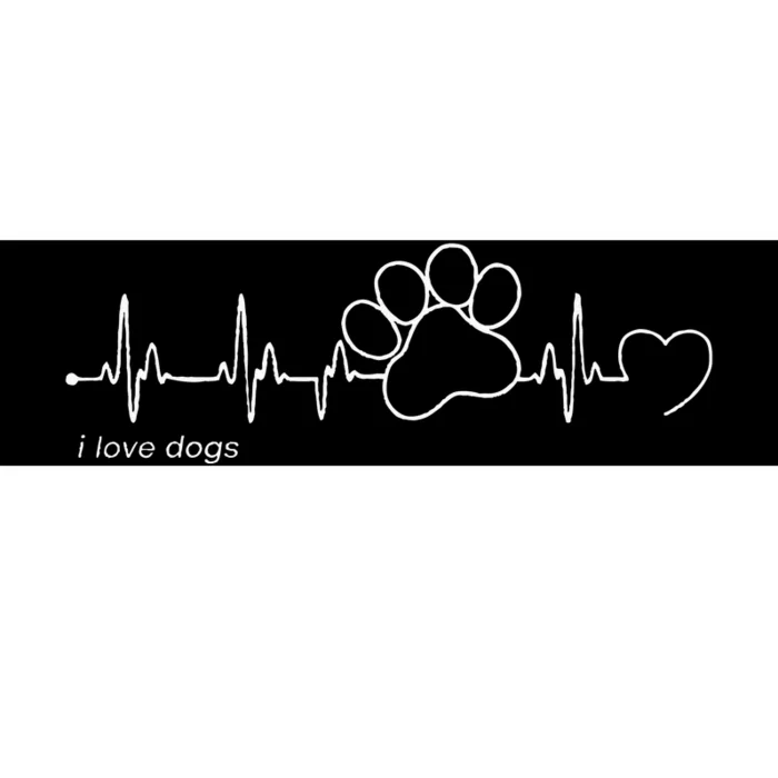 Dog Paw Print Heartbeat Dog Paw Print Bumper Sticker