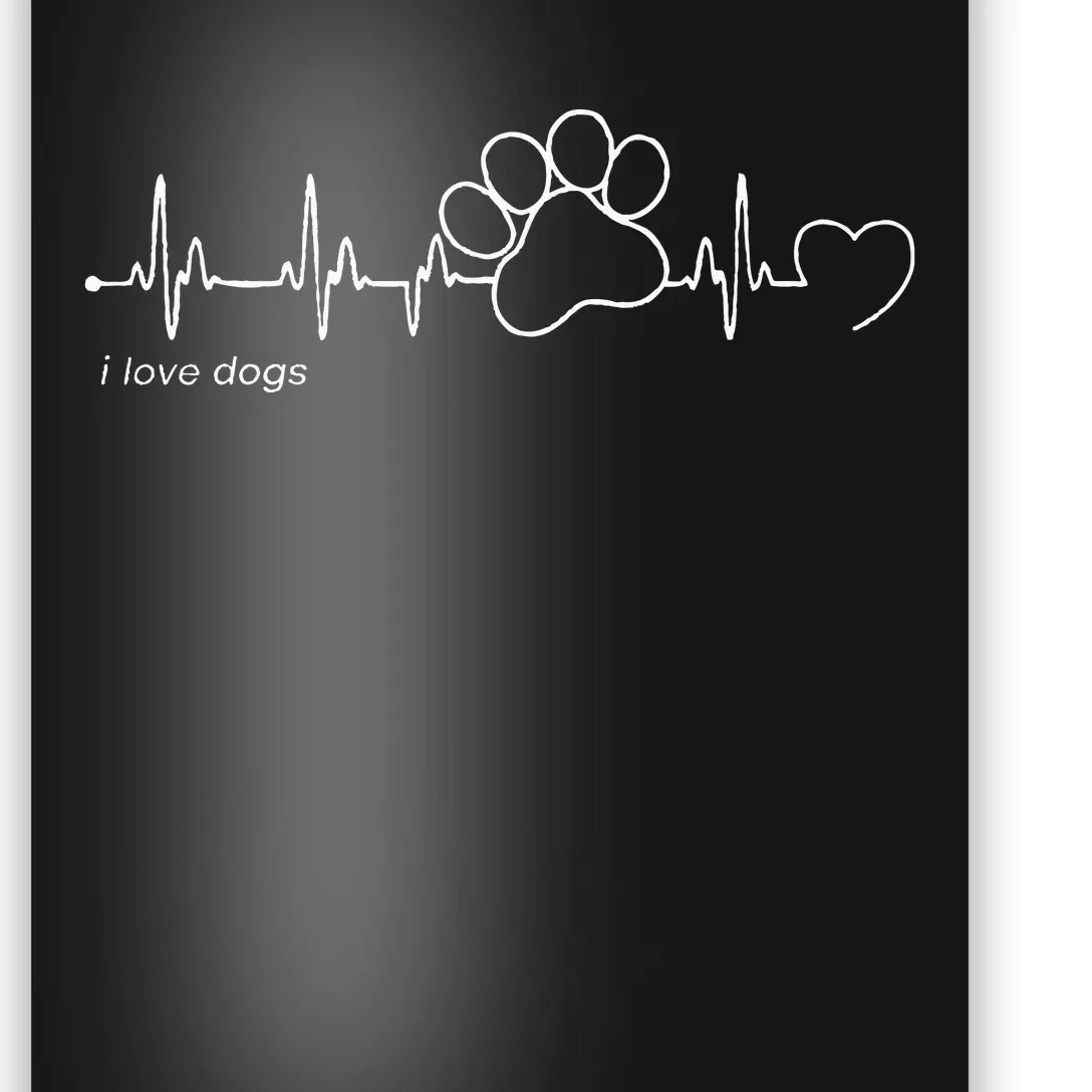 Dog Paw Print Heartbeat Dog Paw Print Poster