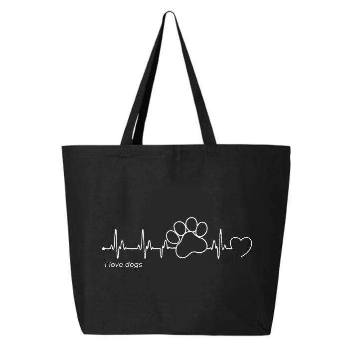 Dog Paw Print Heartbeat Dog Paw Print 25L Jumbo Tote