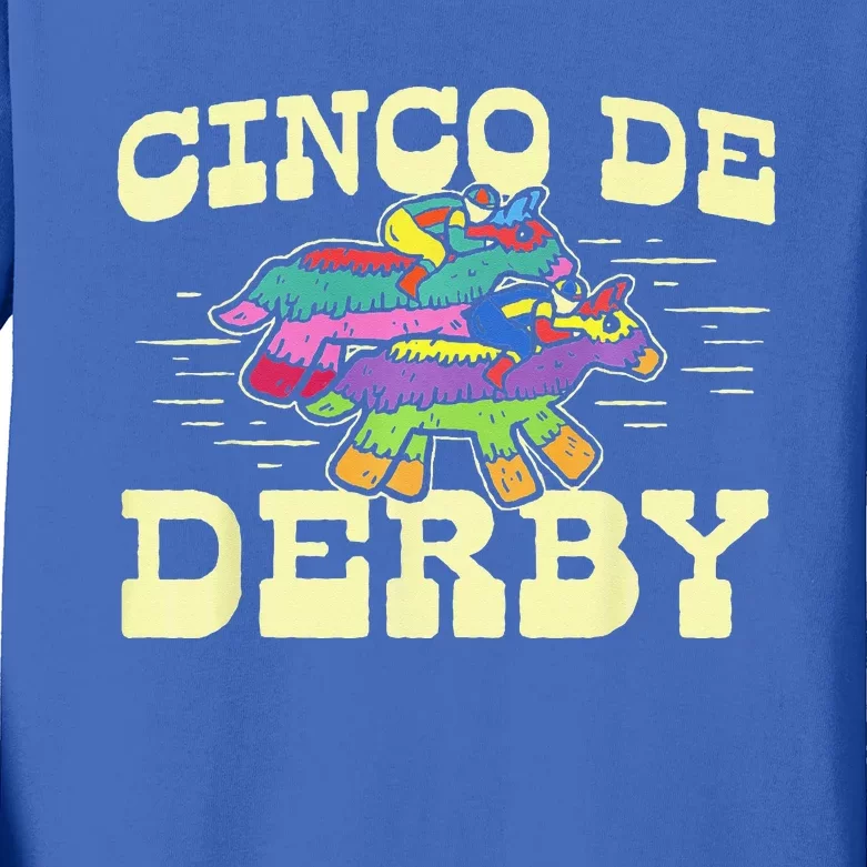 Derby Party Pinata Cinco De Horse Race Kentucky Kids Long Sleeve Shirt