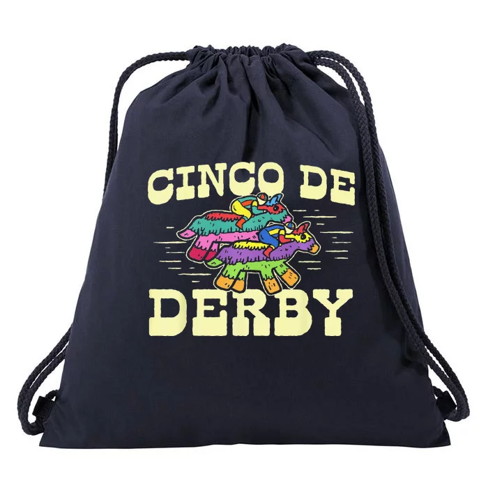 Derby Party Pinata Cinco De Horse Race Kentucky Drawstring Bag