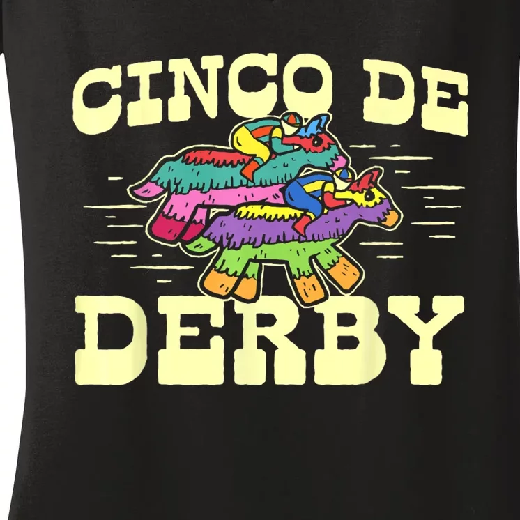 Derby Party Pinata Cinco De Horse Race Kentucky Women's V-Neck T-Shirt