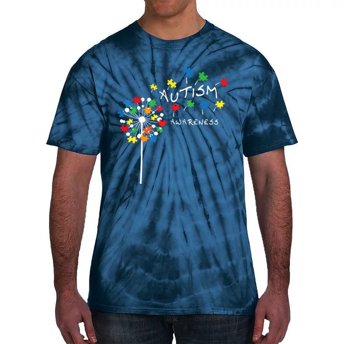 Dandelion Puzzle Piece Cool Autism Awareness Gift Tie-Dye T-Shirt