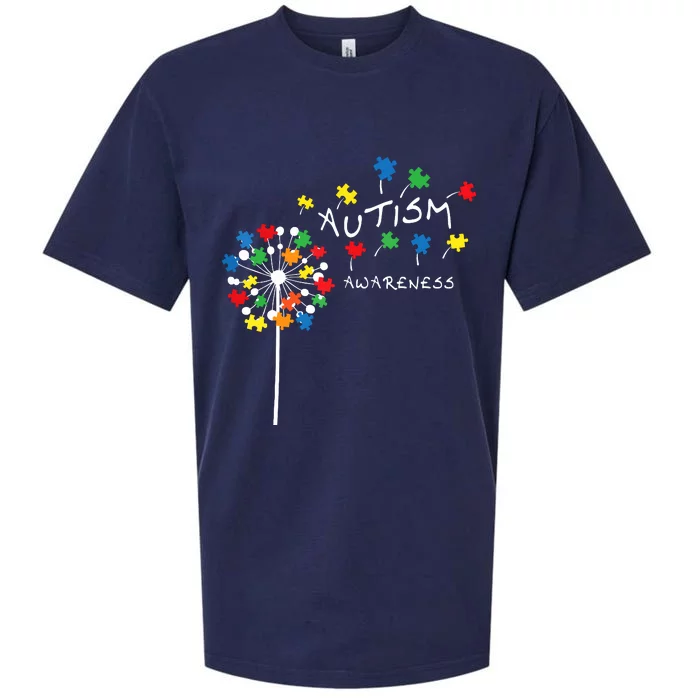 Dandelion Puzzle Piece Cool Autism Awareness Gift Sueded Cloud Jersey T-Shirt