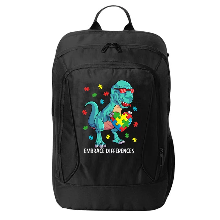 Dinosaur Puzzle Piece Autism Awareness Embrace Differences City Backpack