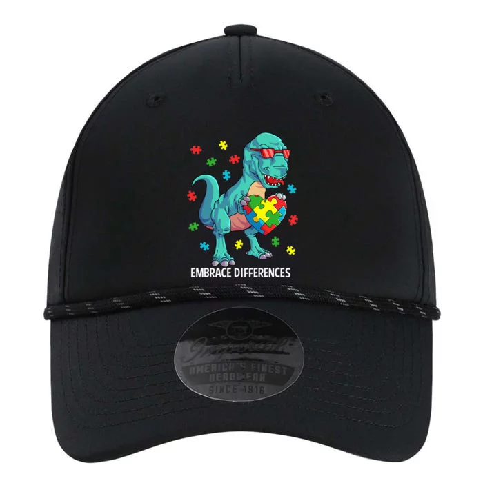 Dinosaur Puzzle Piece Autism Awareness Embrace Differences Performance The Dyno Cap