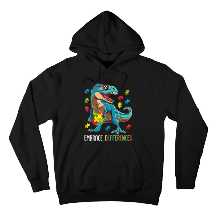 Dinosaur Puzzle Piece Autism Awareness For Boy Hoodie