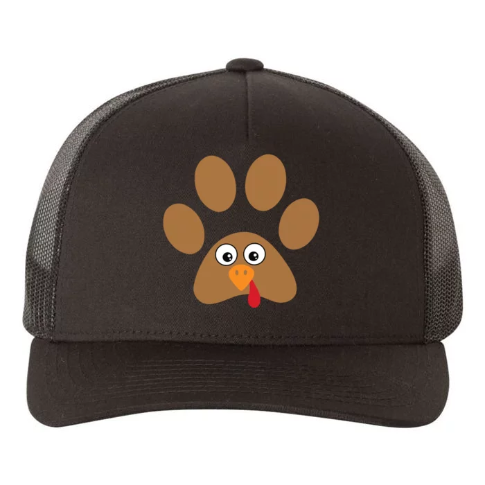 Dog Paw Print Thanksgiving Turkey Yupoong Adult 5-Panel Trucker Hat