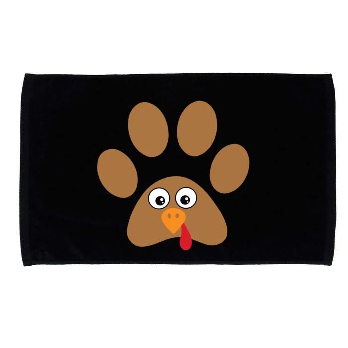 Dog Paw Print Thanksgiving Turkey Microfiber Hand Towel