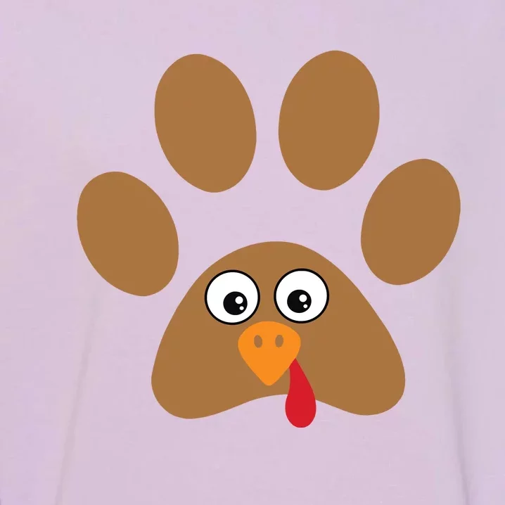 Dog Paw Print Thanksgiving Turkey Garment-Dyed Sweatshirt