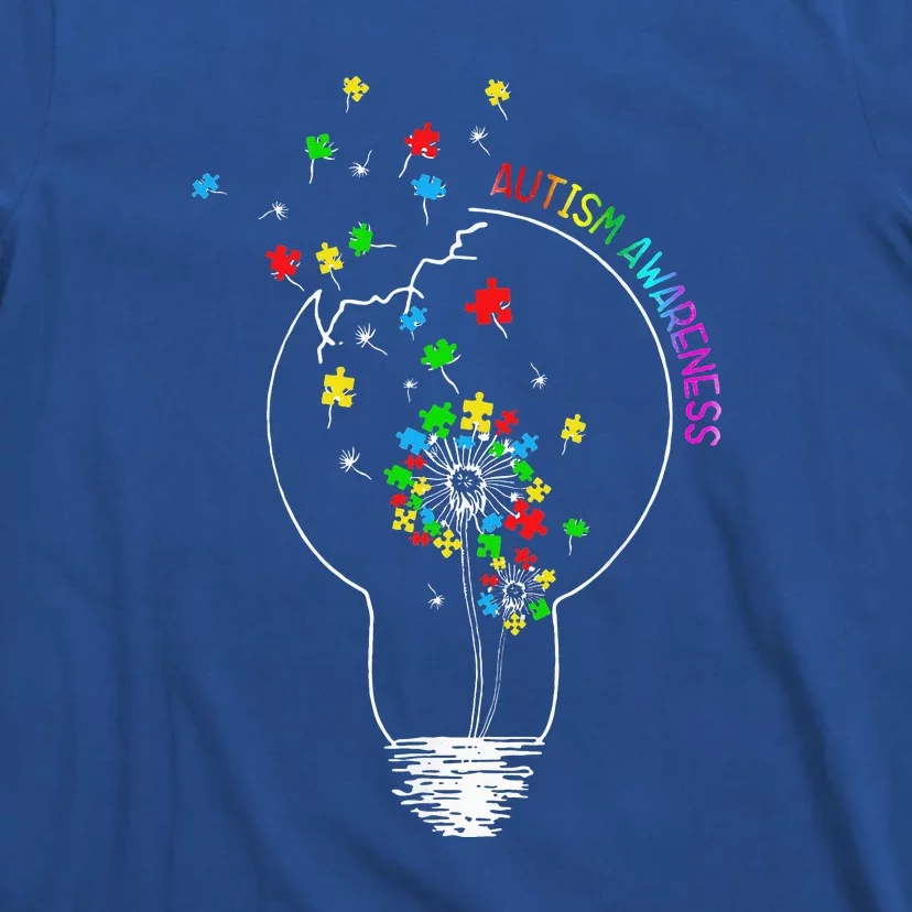 Dandelion Puzzle Pieces Autism Awareness T-Shirt