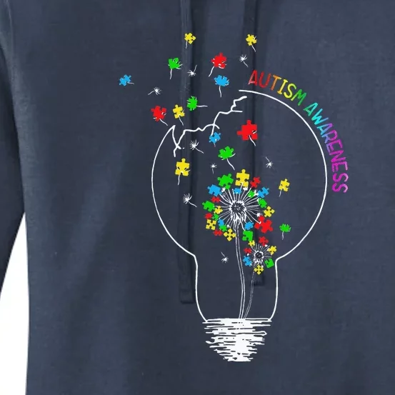 Dandelion Puzzle Pieces Autism Awareness Women's Pullover Hoodie