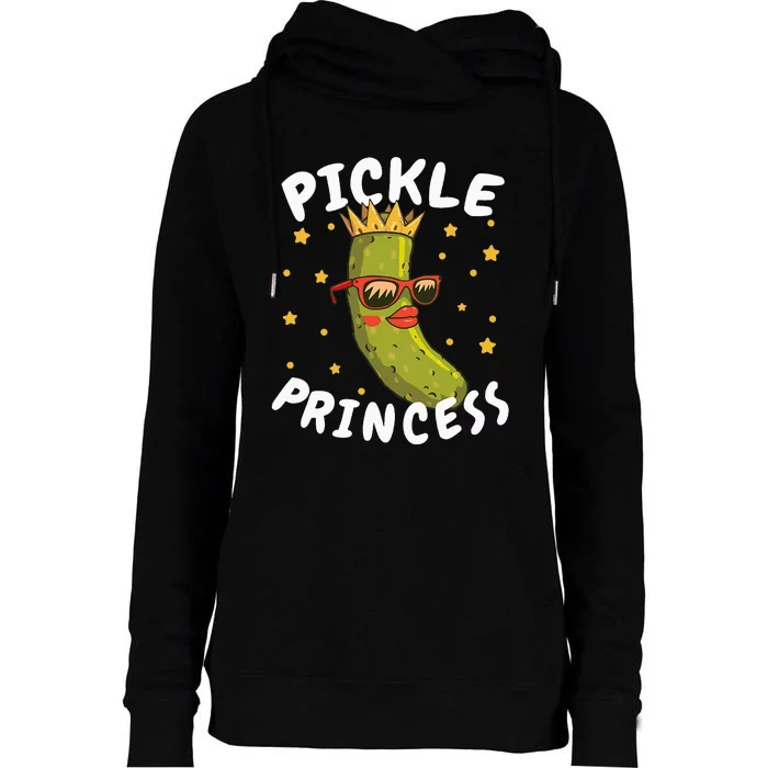 Dill Pickle Princess Girl Gherkin Pickles Lover Womens Funnel Neck Pullover Hood