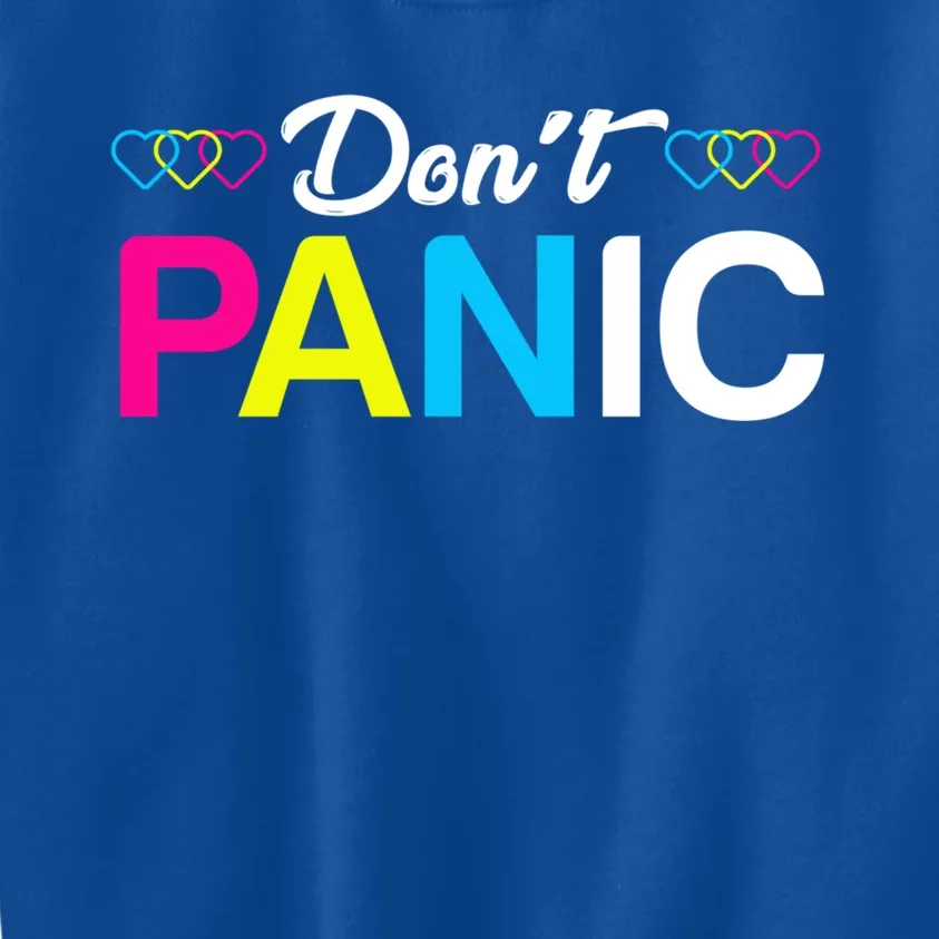 Dont Panic Pansexual Pride Pun Lgbt Rights Humor Art Designe Cool Gift Kids Sweatshirt