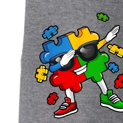 Dabbing Puzzle Piece Sunglasses Autism Awareness Doggie 3-End Fleece Hoodie