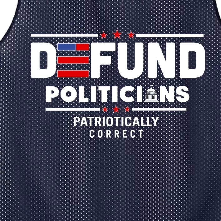 Defund Politicians Patriotically Correct Mesh Reversible Basketball Jersey Tank