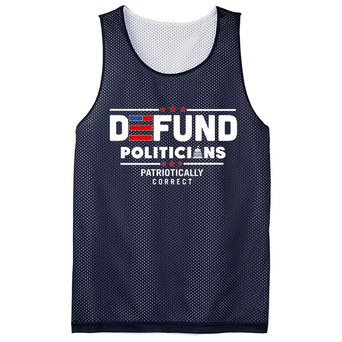 Defund Politicians Patriotically Correct Mesh Reversible Basketball Jersey Tank