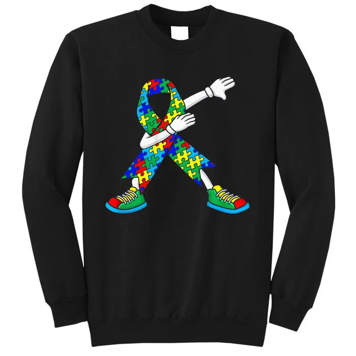 Dabbing Puzzle Piece Love Autism Awareness Sweatshirt