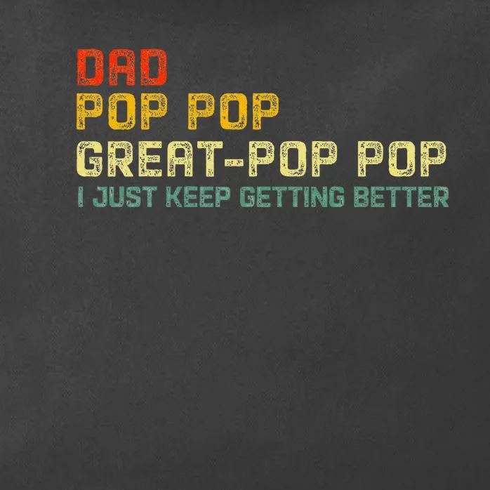 Dad Pop Pop Great Pop Pop I Just Keep Getting Better Zip Tote Bag