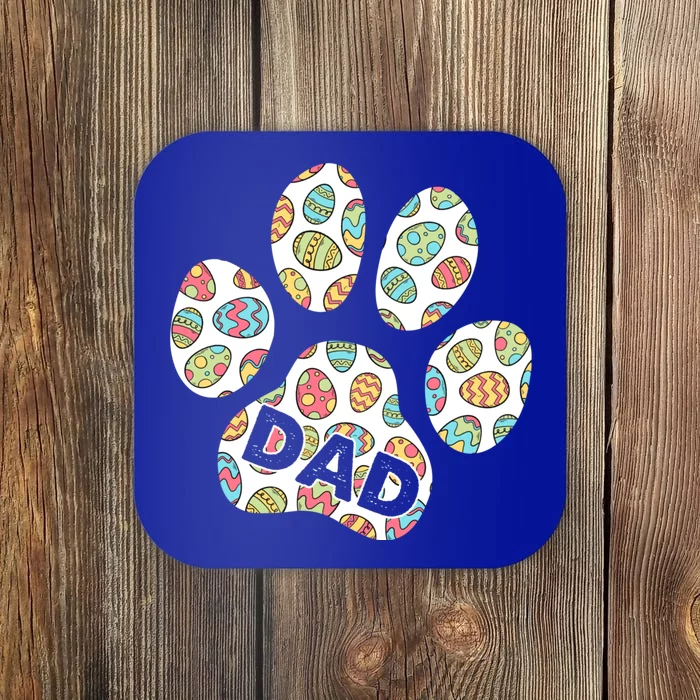 Dog Paw Print Fathers Day Cute Easter Egg Dad Papa Husband Gift Coaster