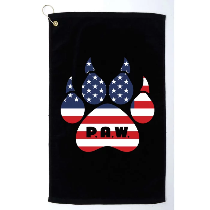 Dog Paw Print American Flag Usa Patriotic Platinum Collection Golf Towel